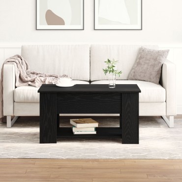 vidaXL Μαύρο Τραπέζι Καφέ 79x49x41cm Φτιαγμένο από Επεξεργασμένο Ξύλο
