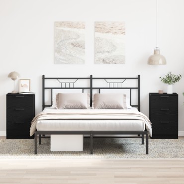 vidaXL Κομοδίνα 2 πακέτο Μαύρο Δρυς 40x65x65cm Φτιαγμένο από Επεξεργασμένο ξύλο 1 τεμ.