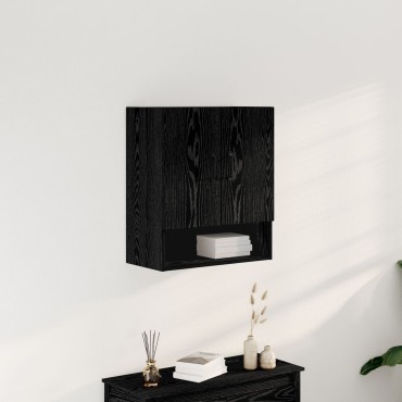 vidaXL Τοίχος Ντουλάπα Μαύρη Δρυς 60x30x70cm Επεξεργασμένο Ξύλο