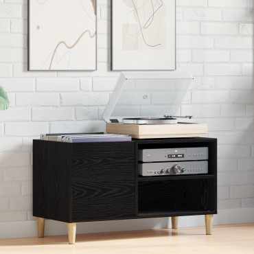 vidaXL Ντουλάπα δίσκων Μαύρο Δρυς 84,5x38x48cm Επεξεργασμένο ξύλο 1 τεμ.