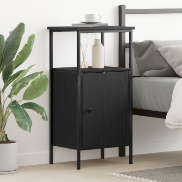 vidaXL Κομοδίνο Μαύρο Δρυς 41x31x80cm Επεξεργασμένο ξύλο 1 τεμ.