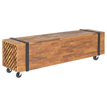 vidaXL Έπιπλο Τηλεόρασης 110x30x32,5cm από Μασίφ Ξύλο Teak