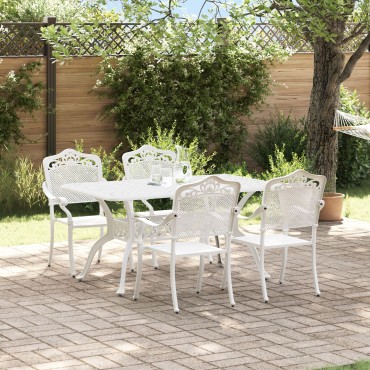 vidaXL Σετ 3 Λευκό Χυτό Αλουμίνιο 150x90x72cm Ανθεκτικό