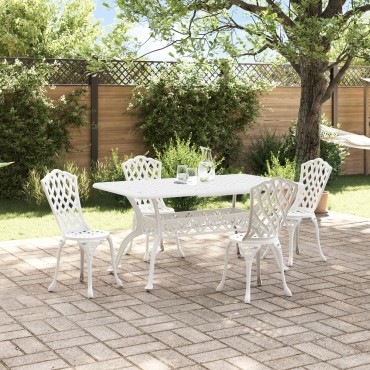 vidaXL Σετ 3 Λευκό Χυτό Αλουμίνιο 150x90x72cm