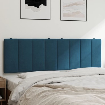 vidaXL Μαξιλάρι για Κεφαλάρι Μπλε Βελούδο 160x3x45cm 1 τεμ.