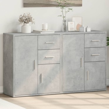 vidaXL Βοηθητικά Ντουλάπια 2 τεμ. Γκρι Σκυρ. 60x31x70cm Επεξεργ. Ξύλο