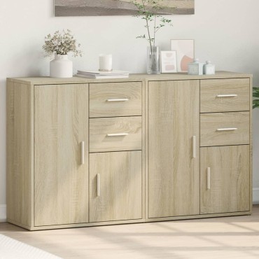 vidaXL Βοηθητικά Ντουλάπια 2 τεμ. Sonoma Δρυς 60x31x70cm Επεξ. Ξύλο