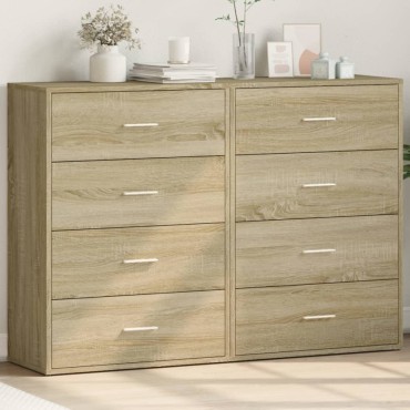 vidaXL Βοηθητικά Ντουλάπια 2 τεμ. Sonoma Δρυς 60x31x84cm Επεξ. Ξύλο