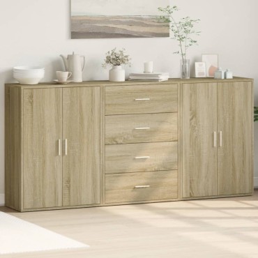 vidaXL Βοηθητικά Ντουλάπια 3 τεμ. Sonoma Δρυς 60x31x84cm Επεξ. Ξύλο