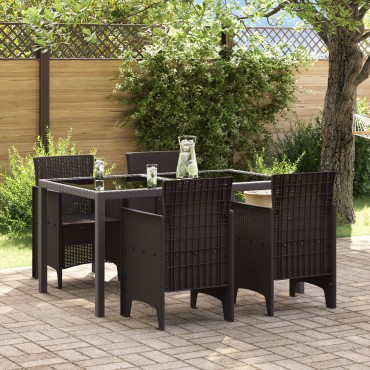 vidaXL Καρέκλες Κήπου 4 τεμ. Καφέ Πολυ Ρατάν 53x49x85cm