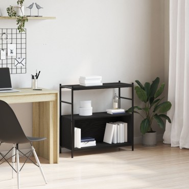vidaXL Βιβλιοθήκη Μαύρη Δρυς 80x30x78,5cm Κατασκευασμένο Ξύλο 1 τεμ.