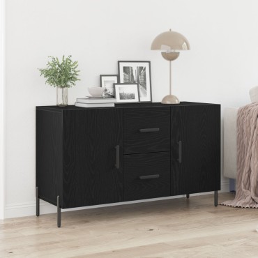 vidaXL Μπουφές Μαύρο Δρυς 100x36x60cm Συγκροτημένο Ξύλο 1 τεμ.