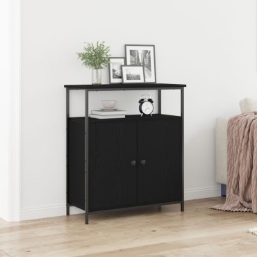 vidaXL Τοίχου Ντουλάπι Μαύρο Δρυς 69,5x34x90cm Κατασκευασμένο Ξύλο 1 τεμ.