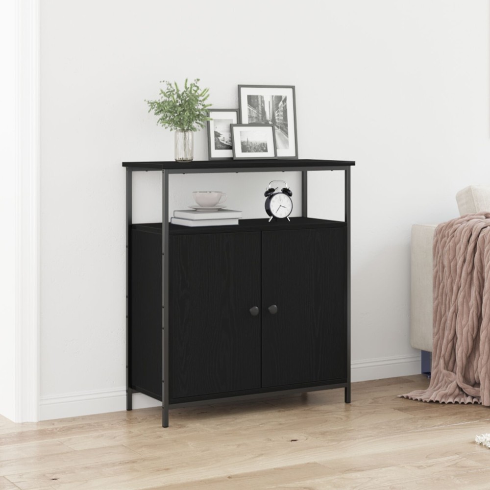 vidaXL Μπουφές Μαύρο Δρυς 70x30x80cm από Κατασκευασμένο Ξύλο 1 τεμ.
