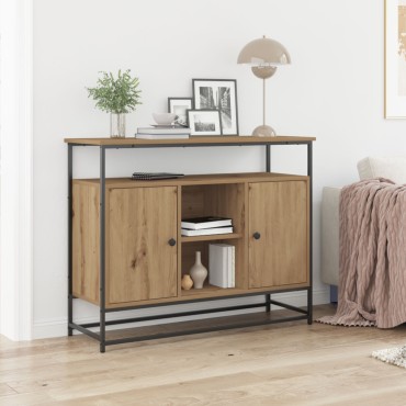 vidaXL Κονσόλα Artisan Oak 100x35x80cm Κατασκευασμένο ξύλο και Ατσάλι 1 τεμ.