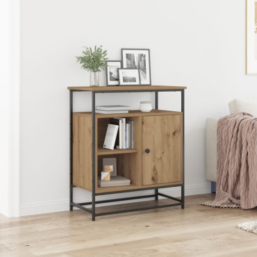 vidaXL Μπουφές Artisan Oak 69x35x80cm από Επεξεργασμένο Ξύλο και Χάλυβα 1 τεμ.