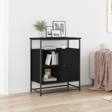 vidaXL Μπουφές Μαύρο Δρυς 69x35x80cm Κατασκευασμένο από Ξύλο και Ατσάλι 1 τεμ.