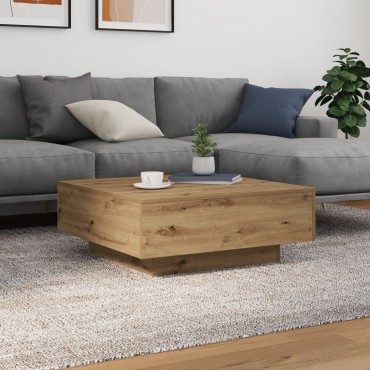 vidaXL Τραπεζάκι σαλονιού με LED φώτα από ξύλο Artisan 80x80x31 εκ 1 τεμ.