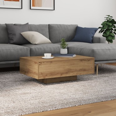 vidaXL Τραπέζι σαλονιού με LED φώτα Artisan Oak 85x55x31 εκ 1 τεμ.