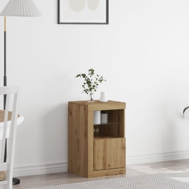 vidaXL Τραπέζι με LED φώτα Artisan Oak 41x37x67cm