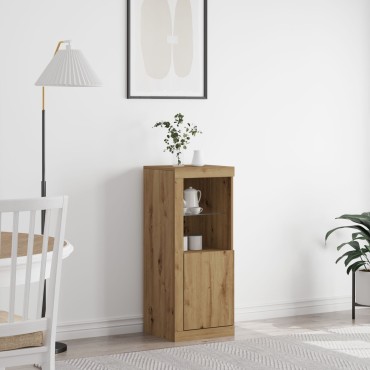 vidaXL Μπουφέ με LED Φώτα στην απόχρωση Artisan Oak 41x37x100cm 1 τεμ.
