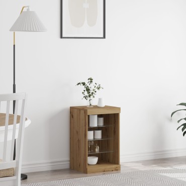 vidaXL Μπουφές με LED Φωτισμό Artisan Oak 41x37x67cm 1 τεμ.