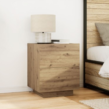 Κομοδίνο vidaXL με LED Φωτιστικά Artisan Oak 45x40x55cm 1 τεμ.