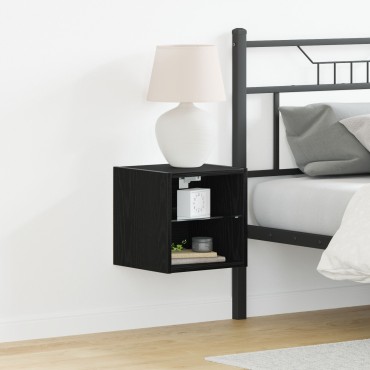 vidaXL LED TV Cabinet Μαύρη Δρυς 30x28,5x30cm Μηχανικής Ξυλείας
