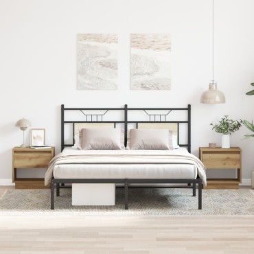 vidaXL Κομοδίνο 2 τεμ. Καρυδί 45x34x47cm Ξύλο Γεννητριών