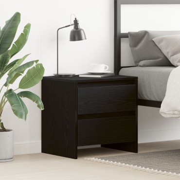 vidaXL Κομοδίνο Μαύρη Δρυς 45x34x44,5cm Κατασκευασμένο Ξύλο 1 τεμ.