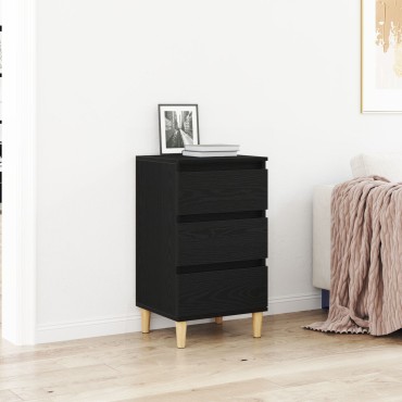 vidaXL Κομοδίνο Μαύρο Δρυς 40x35x70cm Επεξεργασμένο Ξύλο 1 τεμ.