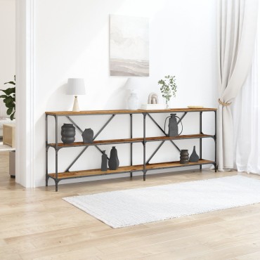 vidaXL Κονσόλα Παλιού Ξύλου 200x30x75cm Κατασκευασμένο Ξύλο και Ατσάλι 1 τεμ.