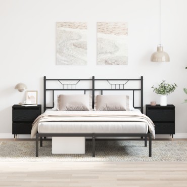 vidaXL Κομοδίνα 2 τεμ. Μαύρο Δρυς 40x35x50cm Κατασκευασμένο Ξύλο