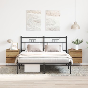 vidaXL Κομοδίνα 2 τεμ. Ξύλο Δρυός 40x35x50cm Μηχανικά Ξύλα