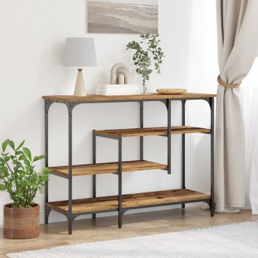 vidaXL Τραπέζι κονσόλας Παλιό Ξύλο 100x35x75cm Κατασκευασμένο από Ξύλο και Σίδερο 1 τεμ.
