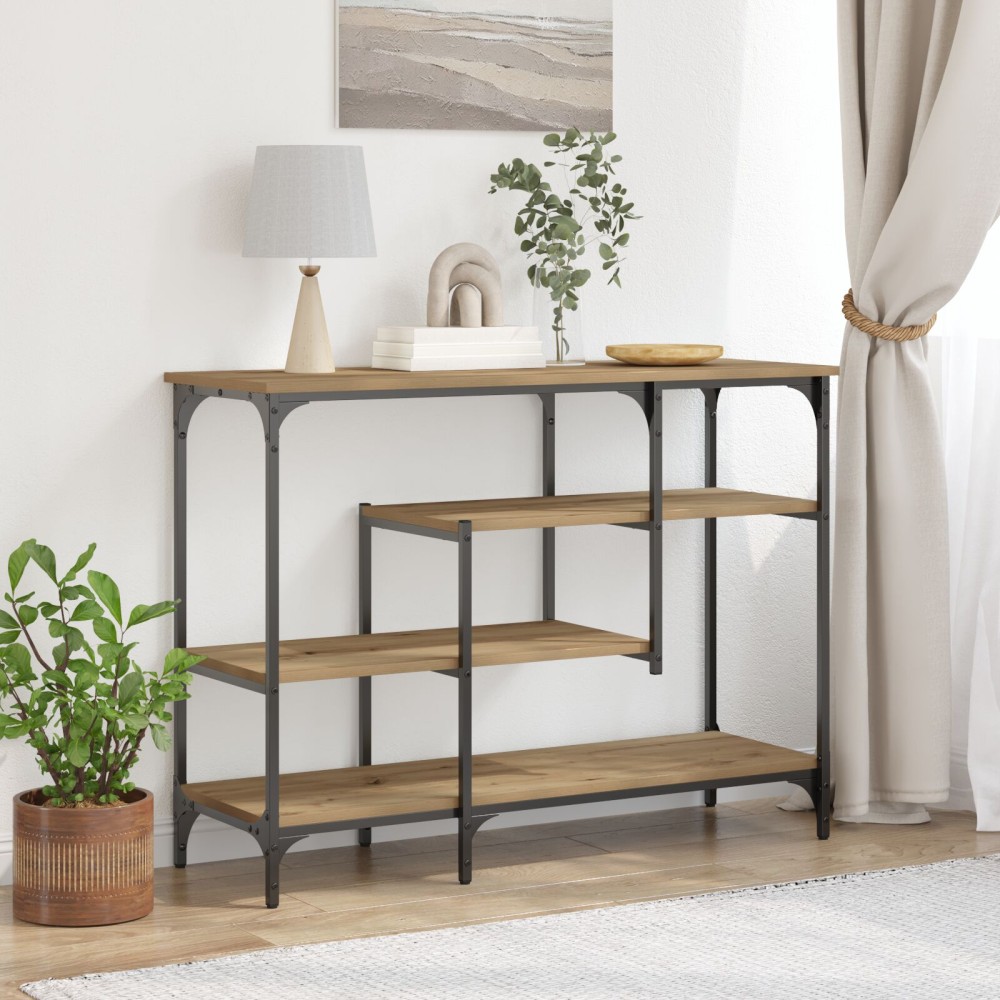 vidaXL Κονσόλα Artisan Oak 100x35x75cm Επεξεργασμένου Ξύλου & Χάλυβα 1 τεμ.