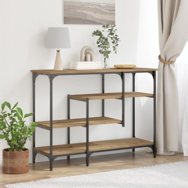 vidaXL Κονσόλα Artisan Oak 100x35x75cm Επεξεργασμένου Ξύλου & Χάλυβα 1 τεμ.