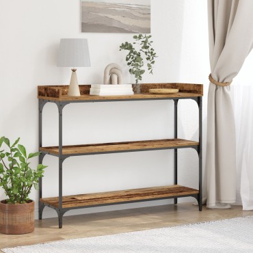 vidaXL Κονσόλα από Ξύλο με Διαστάσεις 100x30x80cm, Από Μηχανικά Ξύλα και Σίδερο 1 τεμ.