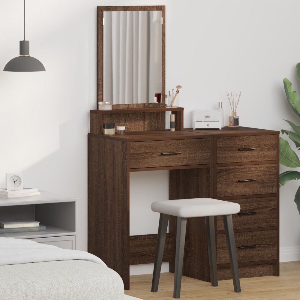 vidaXL Καφετί Επιτραπέζιο με Συρτάρια 50x41x140 εκ