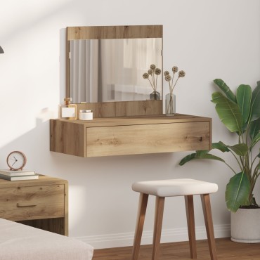 vidaXL Επιτοίχιο Τραπέζι Μακιγιάζ Οξιά 83x40x70 εκ