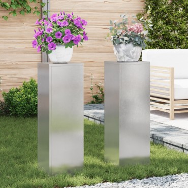 vidaXL Εξωτερικοί Στηρίγματα Φυτών Στήλη 2 τμχ 24x24x75 εκ Ανοξείδωτο ατσάλι