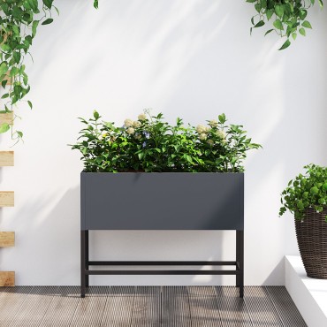 vidaXL Υψωμένος Κήπος 60x26x45 εκ. Ανθρακί Μεταλλικός