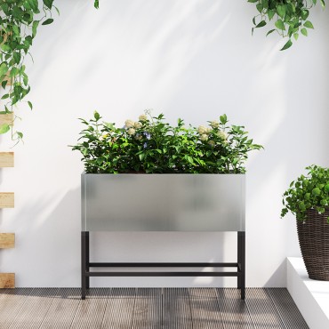vidaXL Υψωμένος Κήπος 60x26x45 εκ Γαλβανισμένο Ατσάλι
