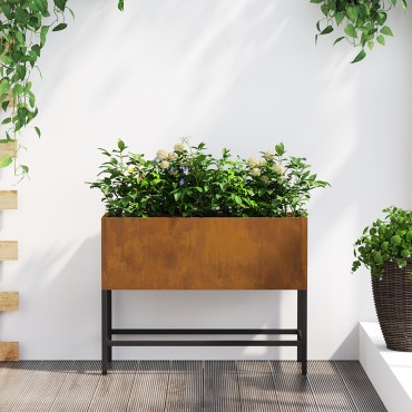 vidaXL Αναψυκτικο Κήπου 60x26x45 εκ Κατεστραμμένο Χάλυβα