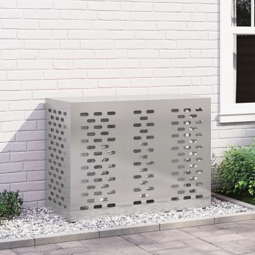 vidaXL Κάλυμμα Κλιματιστικού 110x50x80 εκ Ανοξείδωτο Ατσάλι