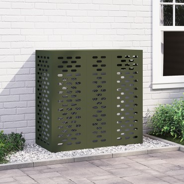 vidaXL Κάλυμμα Κλιματιστικού - Ελιά, 110x50x105 εκ, Ατσάλι