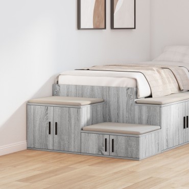 vidaXL Ντουλάπα Αποθήκης Γκρι Σοφίτα 127x41x40cm Κατασκευασμένο από Ξύλο 1 τεμ.