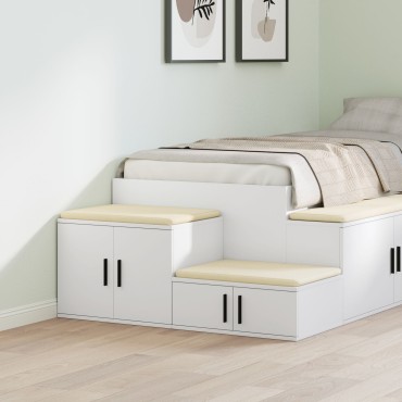 vidaXL Λευκή Ντουλάπα Αποθήκευσης 118x41x40cm από Επεξεργασμένο Ξύλο 1 τεμ.