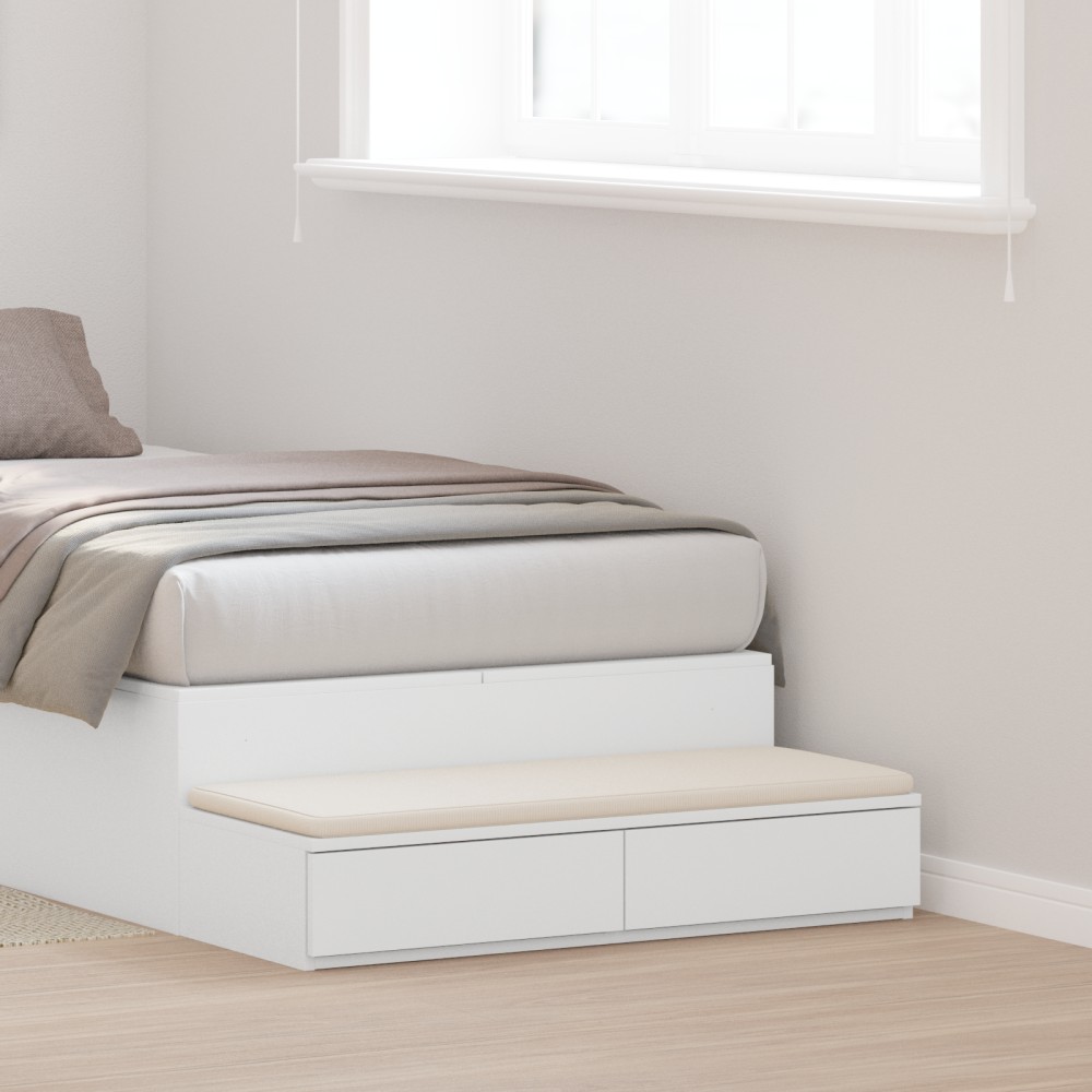 vidaXL Κιβώτια Κρεβατιών Λευκού Χρώματος 100x36,5x16,5cm Φτιαγμένα από Ξύλο 1 τεμ.