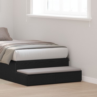 vidaXL Σύρτες Κρεβατιού Μαύρο 75x36,5x16,5cm Ξύλο κατασκευής 1 τεμ.